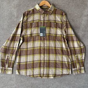 Alpine Design Men's Brushed Flannel Long Sleeve Shirt, Brown, Size: L NWT